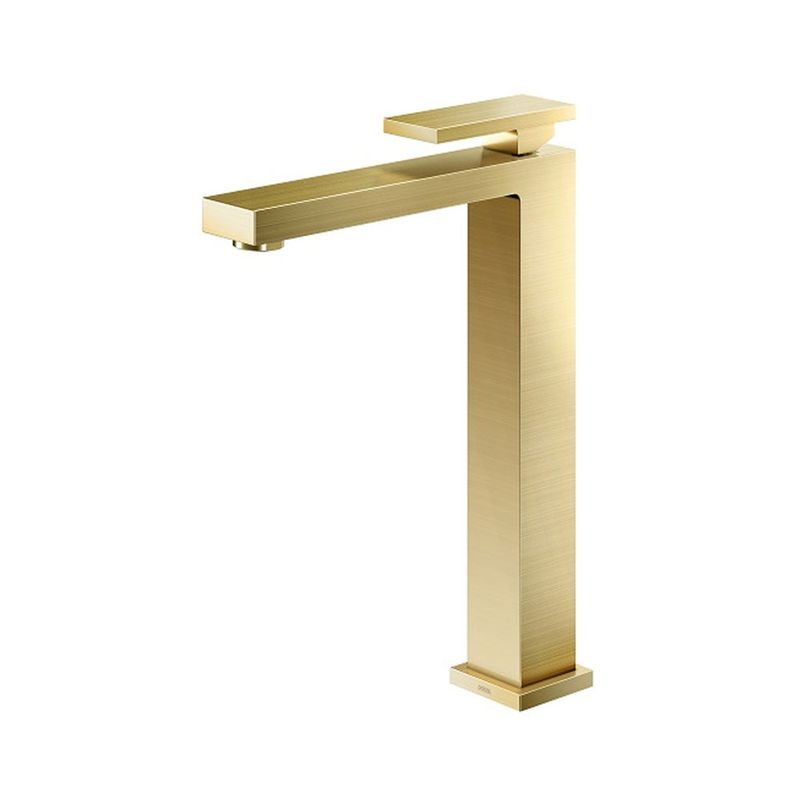 Torneira para Banheiro Mesa Bica Alta New Edge Ouro Escovado