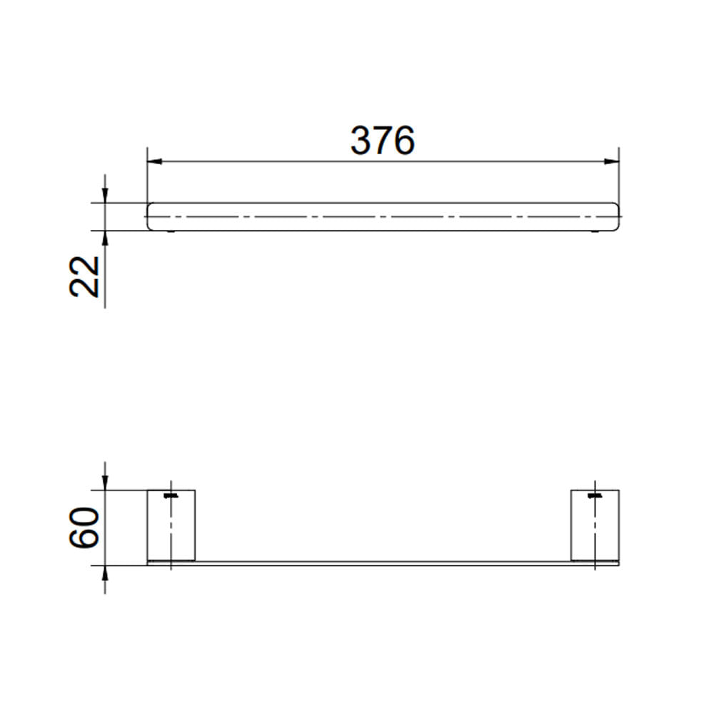 Porta Toalha Bastão Rosto 30cm Flat Níquel Escovado - 01013644