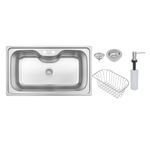 Cuba de Sobrepor Morgana Maxi 78 FX Inox Acetinado 86x50cm +