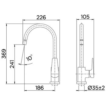 Misturador Monocomando de Mesa para Cozinha Lift Ônix - 007962CE - Docol