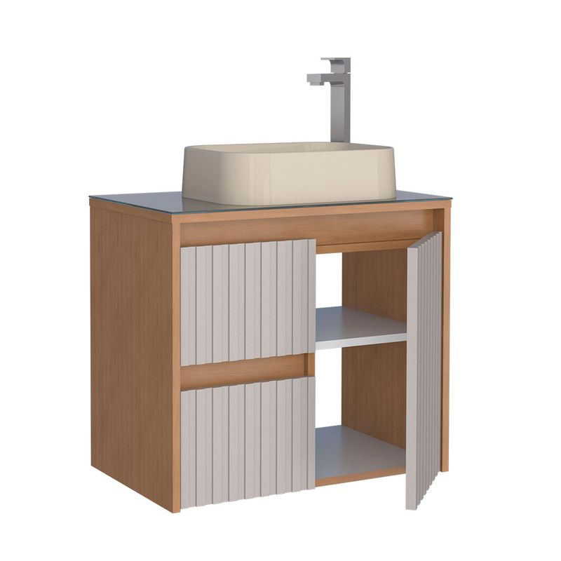 Toucador em Madeira Kyoto Jequitibá com Nude - Cozimax - Padovani