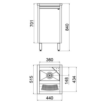 Gabinete Com Tanque Inox Alto Brilho Com Válvula - Docol