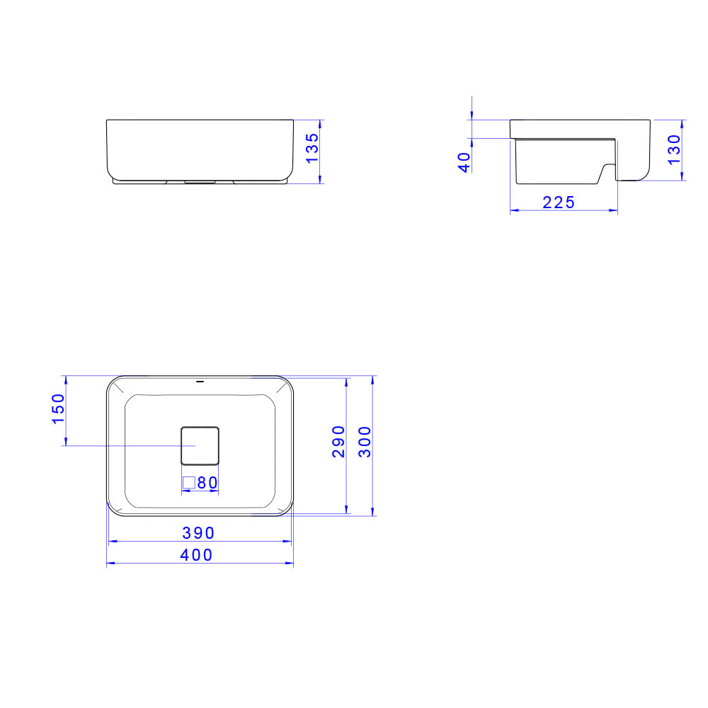 Cuba para Lvatorio de Sem- Encaixe 40cm Branco - L.63040.17 - Deca