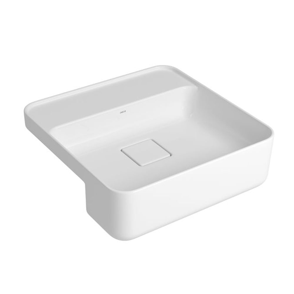 Cuba para Lavatorio de Semi-Encaixe com Mesa Quadrada Branco - L