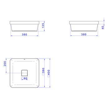 Cuba para Lavatorio de Sobrepor Quadrada Branco - L.21040.17 - Deca