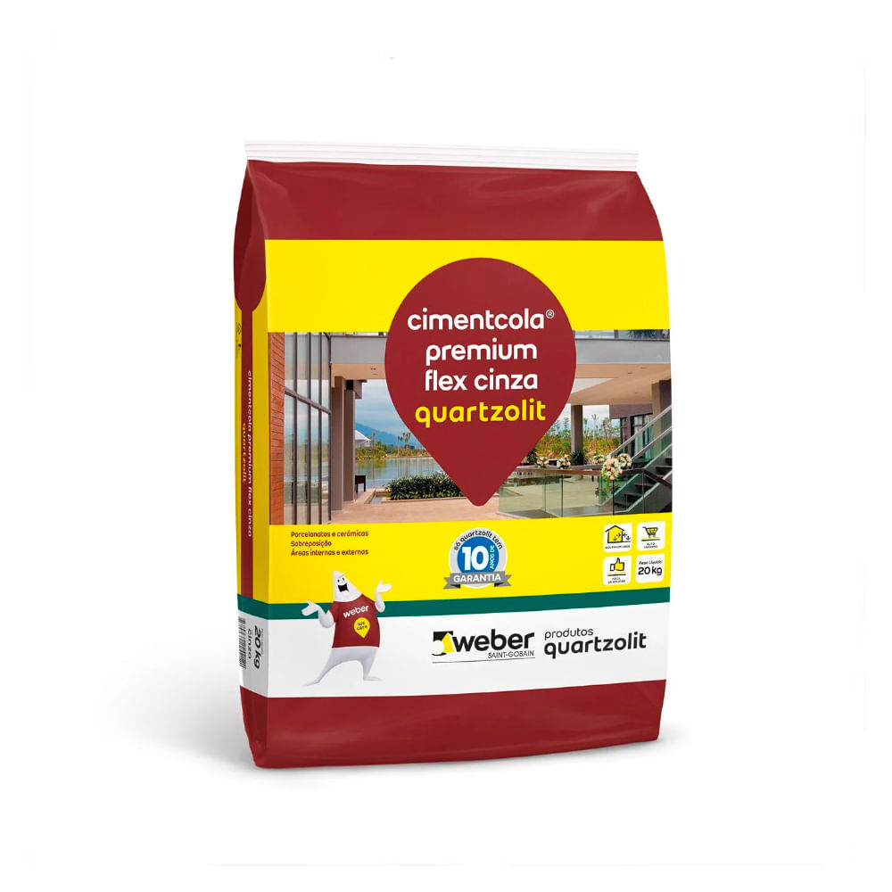 Argamassa Cimentcola Premium Flex Cinza 20kg - Quartzolit