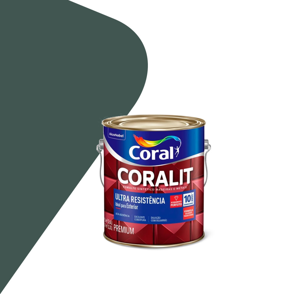 Esmalte Sintético Brilhante Coralit Verde Colonial 3,6L - Coral